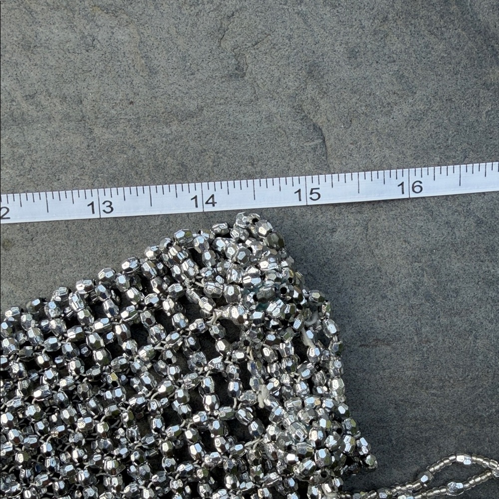 Silver Fringe Statement Belt/Shawl - NOTE SIZING - Picture 7 of 7